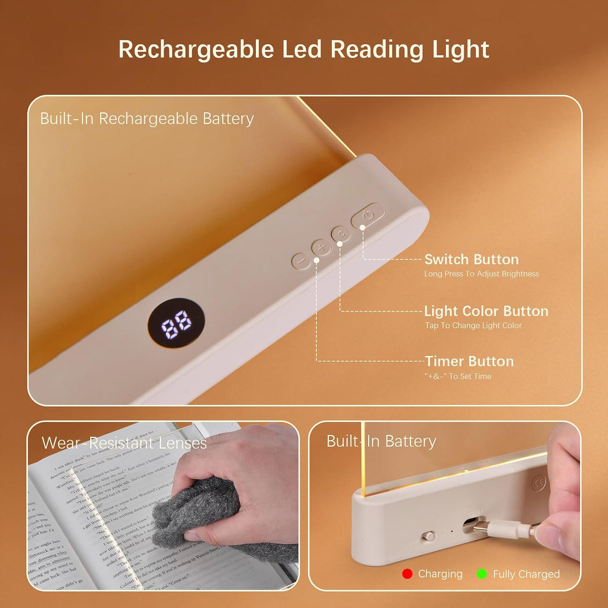 Choudao 2-in-1 Dimmable LED Book and Night Light